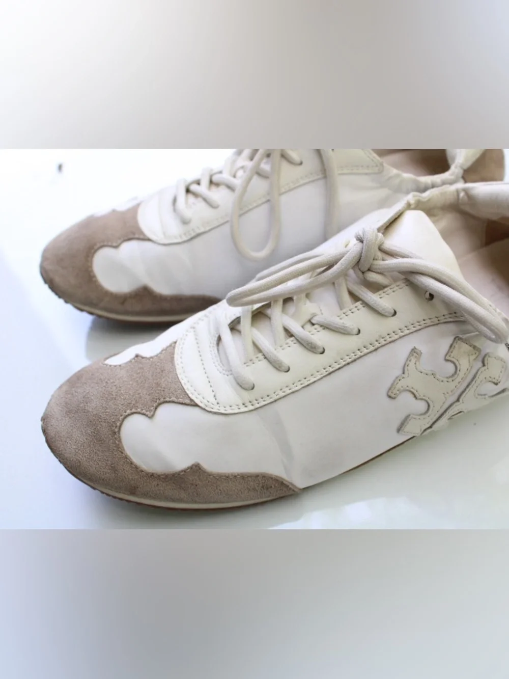Tory Burch double T logo sneakers Leather